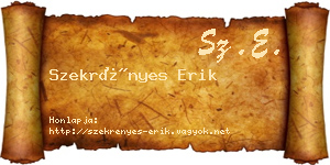 Szekrényes Erik névjegykártya