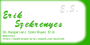 erik szekrenyes business card